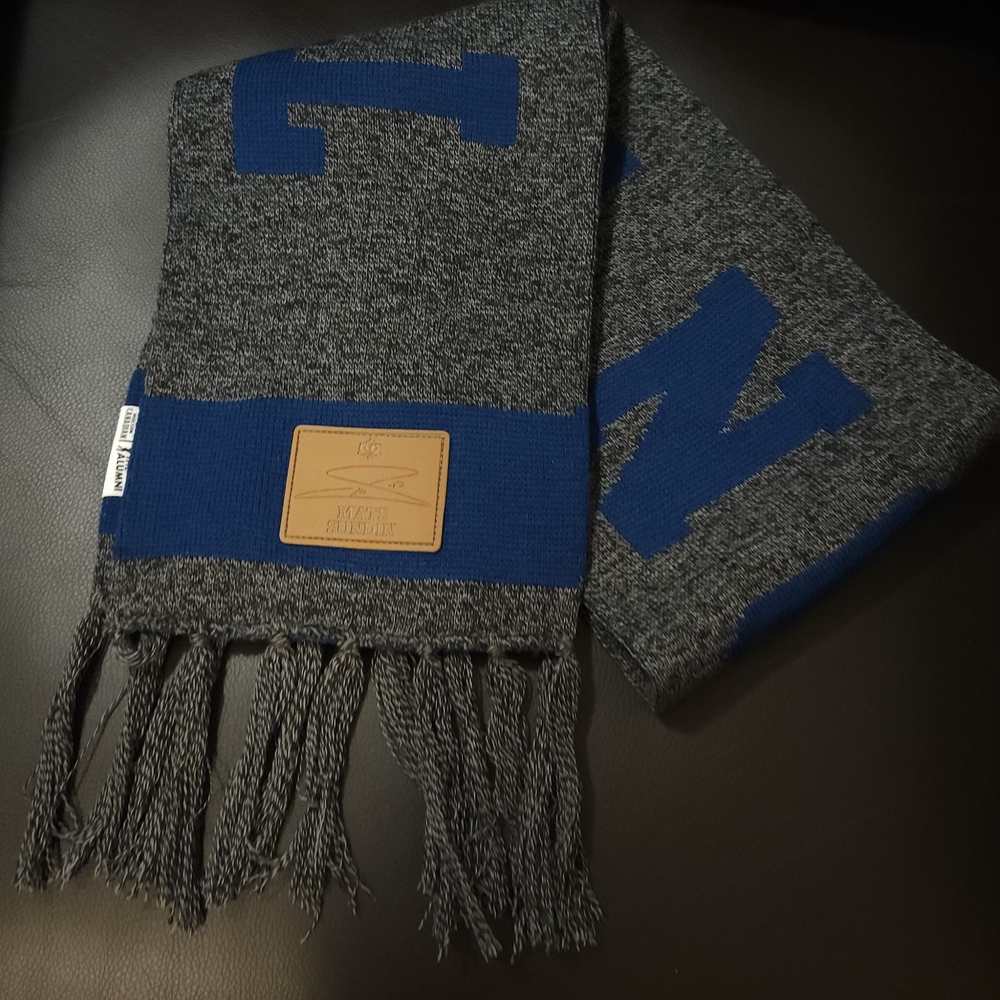 Mats Sundin TML Gray and Blue Fringed Scarf